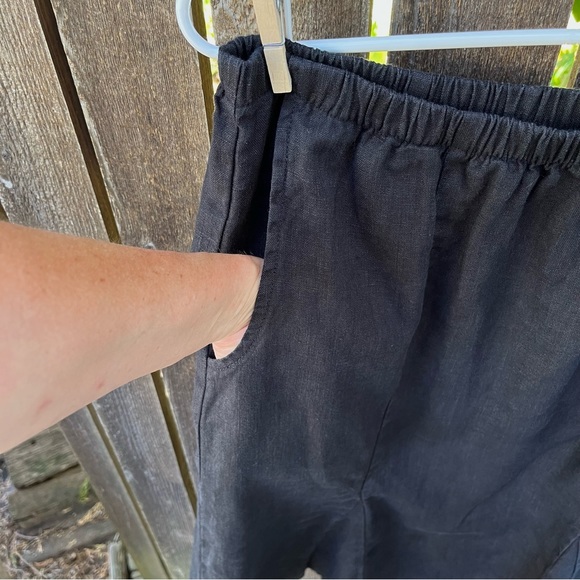 Flax Black 100% Linen Flare Skirt Sz M - Picture 7 of 11